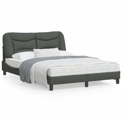 Bed Frame without Mattress "Hvar" Dark Grey 152x203 cm Queen Fabric