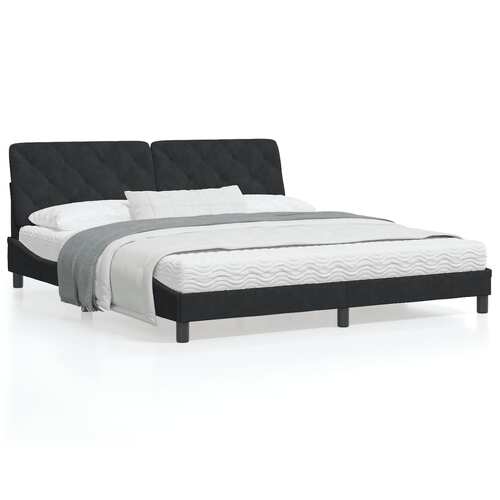 Bed Frame without Mattress Black 180x200 cm Velvet
