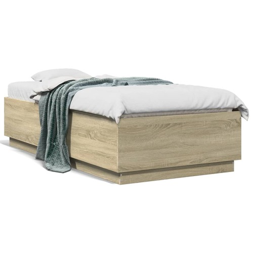 Bed Frame Sonoma Oak 90x190 cm Engineered Wood