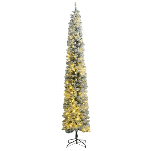 Slim Christmas Tree 300 LEDs & Flocked Snow 270 cm