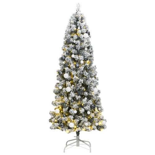Artificial Hinged Christmas Tree with 300 LEDs & Ball Set 210 cm