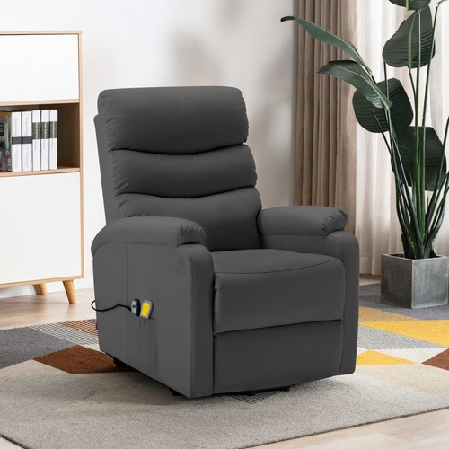 Stand up Massage Chair Anthracite Faux Leather