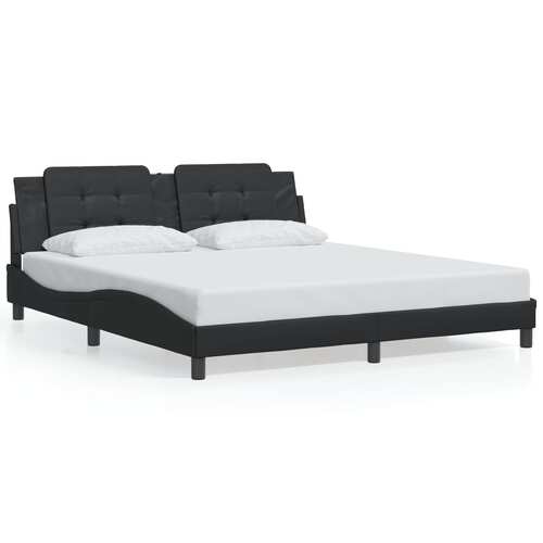 Bed Frame with LED without Mattress "Zadar" Black 180x200 cm