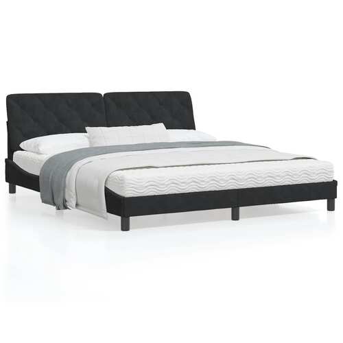 Bed Frame with LED without Mattress Black 180x200 cm Velvet