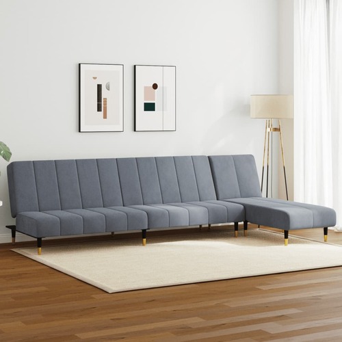 2 Piece Sofa Set Dark Grey Velvet