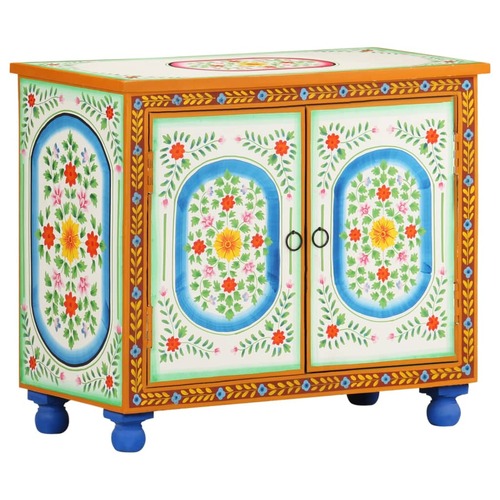 Hand Painted Sideboard 70x35x60 cm Solid Mango Wood