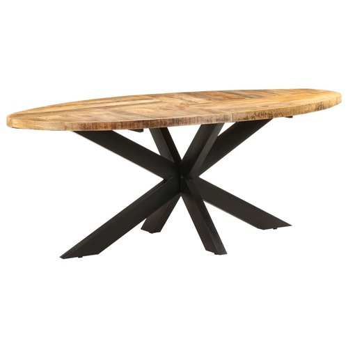 Dining Table Oval 200x100x75 cm Rough Mango Wood
