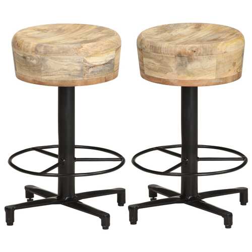 Bar Stools 2 pcs 52 cm Solid Mango Wood