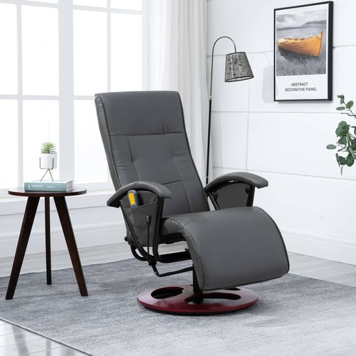 Massage Chair Grey Faux Leather