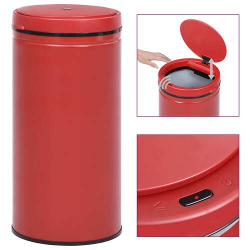 Automatic Sensor Dustbin 70 L Carbon Steel Red