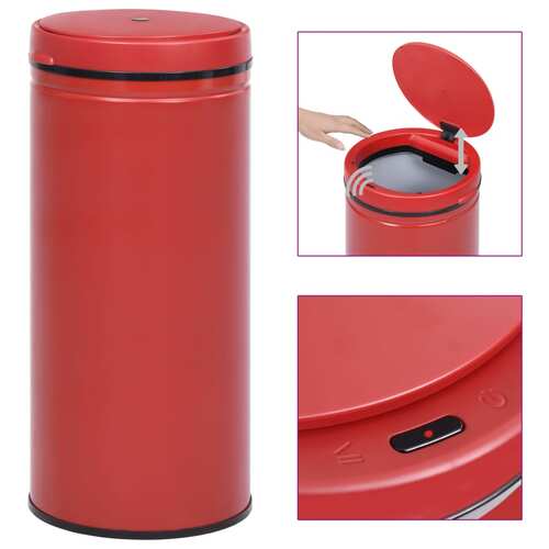 Automatic Sensor Dustbin 80 L Carbon Steel Red