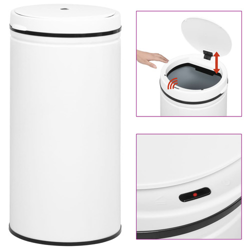 Automatic Sensor Dustbin 70 L Carbon Steel White