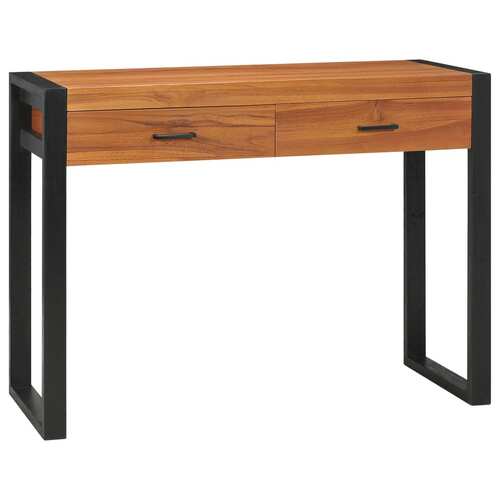 Desk with 2 Drawers 100x40x75 cm Teak Wood