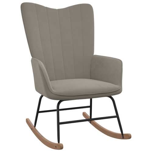 Rocking Chair Light Grey Velvet