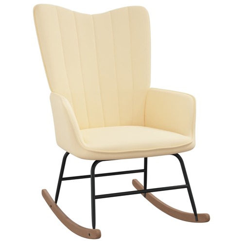 Rocking Chair Cream White Velvet