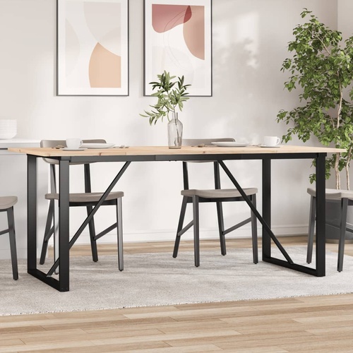 Dining Table O-Frame 180x90x75 cm Solid Wood Pine and Steel