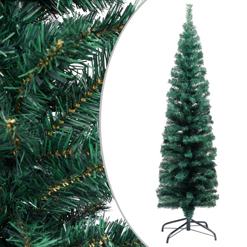 Slim Artificial Christmas Tree with Stand Green 120 cm PVC