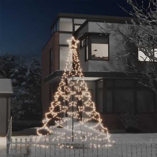 Christmas Tree with Metal Post 500 LEDs Warm White 3 m