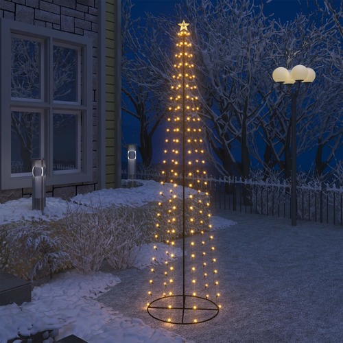 Christmas Cone Tree 136 Warm White LEDs Decoration 70x240 cm