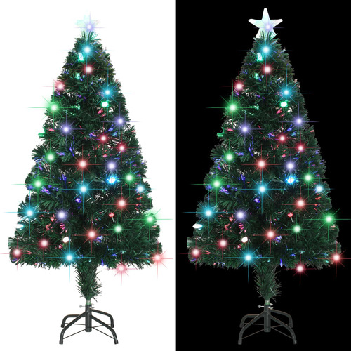 Pre-lit Christmas Tree with Stand 120 cm Fibre Optic