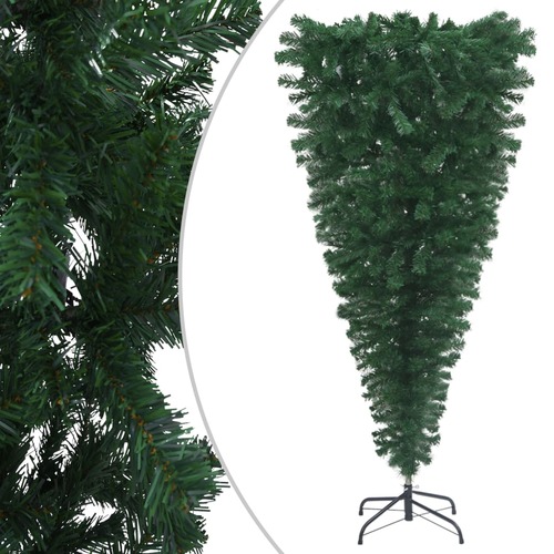 Upside-down Artificial Christmas Tree with Stand Green 150 cm