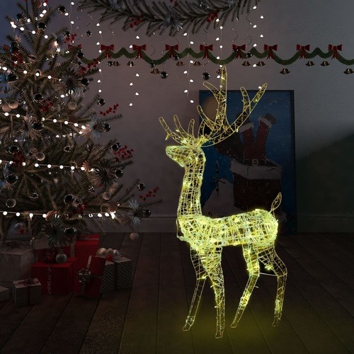 Acrylic Reindeer Christmas Decoration 140 LEDs 120 cm Warm White