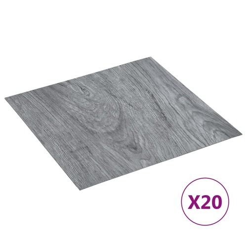 Self-adhesive Flooring Planks 20 pcs PVC 1.86 m² Light Grey
