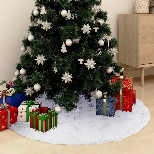 Luxury Christmas Tree Skirt White 90 cm Faux Fur