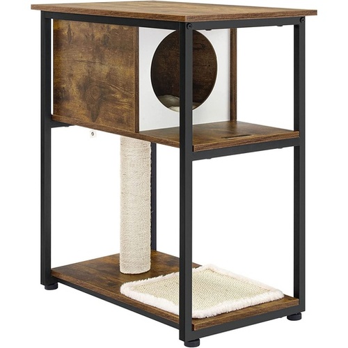 FEANDREA Cat Tree and End Table Rustic Brown PCT111H01