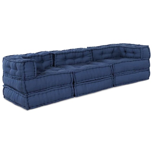 Cushion 3 pcs Blue 70 x 70 x 54 cm Polyester