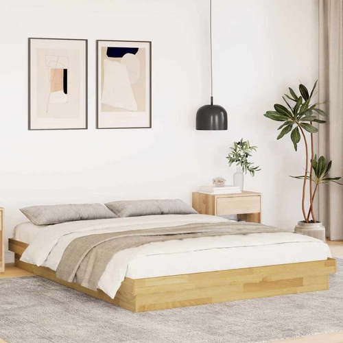 Bed Frame without Mattress 150x200 cm Solid Wood Oak