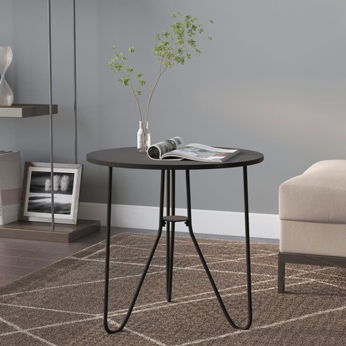 Tea Table Black 48 cm MDF and Iron