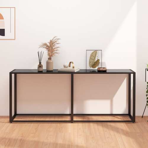 Console Table Black 180x35x75.5cm Tempered Glass
