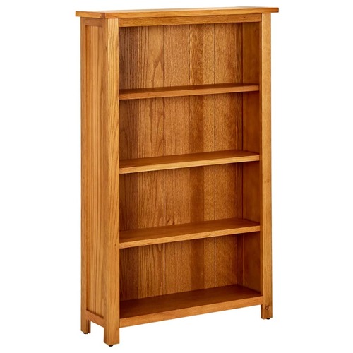 4-Tier Bookcase 70x22x110 cm Solid Oak Wood