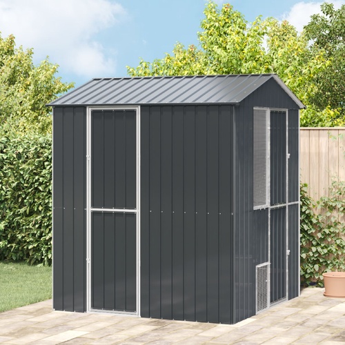 Bird Aviary Charcoal Grey 210x215x247 cm Steel