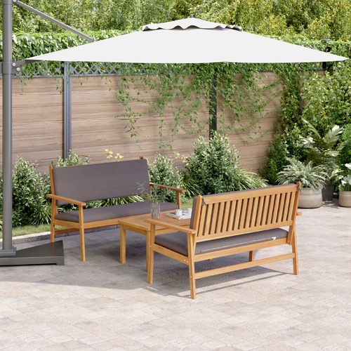 Garden Sofa Set 3 pcs Brown 120 x 65.5 x 79 cm