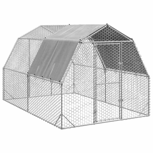 Chicken Run with Roof 2.5x4x2.25 m Galvanised Steel