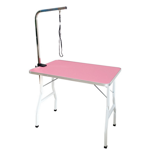 Floofi Pet Grooming Table 90cm Single Pole (Pink)