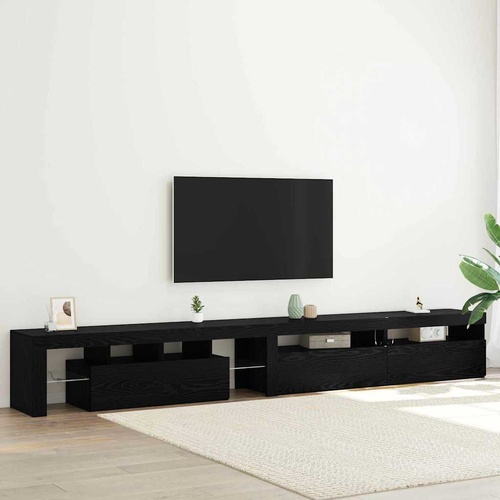 TV Cabinet 3 pcs Black Oak 260 x 37 x 40 cm Engineered Wood