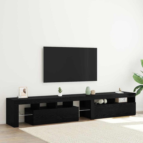 TV Cabinet 2 pcs Black Oak 260 x 37 x 40 cm Engineered Wood