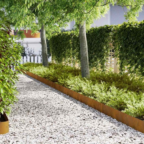 Lawn Edgings 50 pcs Brown 100 x 0.5 x 20 cm Weathering Steel