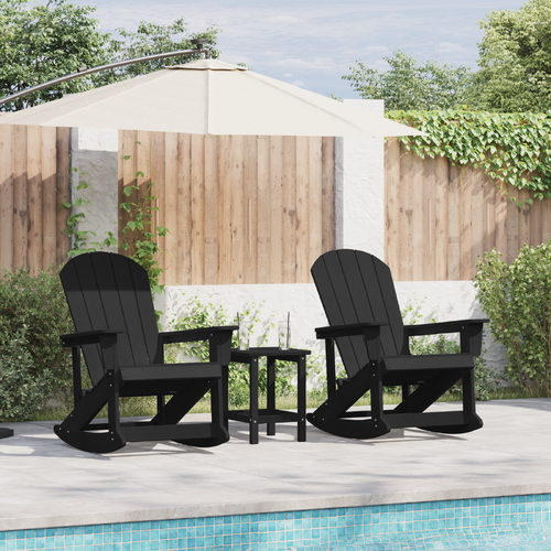Adirondack Rocking Chairs 2 pcs Black 73.5 x 92 x 90 cm HDPE