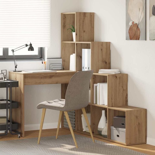 Corner Desk with Shelf Artisan oak 101.5 x 149.5 x 149.5 cm