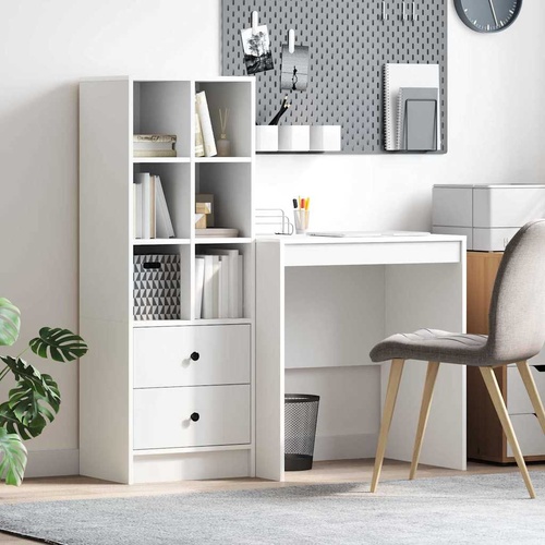 Desk with Drawer 2 pcs White