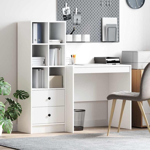 Desk with Drawer 2 pcs White