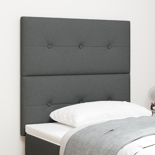 Headboard Button Tufted Dark Grey 80 cm Fabric