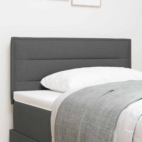 LED Headboard with LED Strip Lights Dark Grey 100 cm Polyester