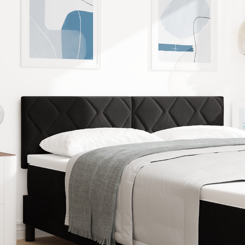 LED Headboard with Headboard Black 144 cm Faux Leather