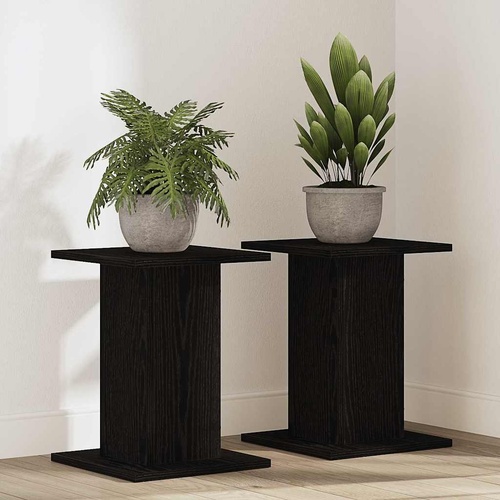 Plant Stand 2 pcs Black oak 30 x 30 x 40 cm Engineered wood