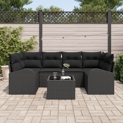 Garden Sofa Set Black 55 x 55 x 37 cm Poly Rattan
